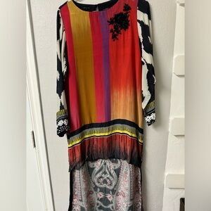 Sapphire hi-low silk kurta